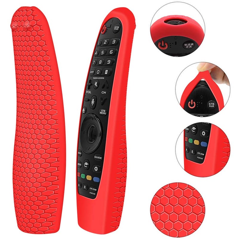 Winceed Silicone Protective Case for LG AN-MR600 / AN-MR650 / AN-MR18BA / AN-MR19BA Remote Control [Anti-Lost] Anti Slip LG Magic Remote Case Cover Skin Holder Sleeve Protector (Red) - Image 3